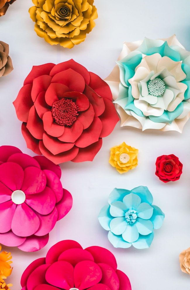 flowers, paper, colorful, flower background, decoration, flower wallpaper, party, creativity, nature, colors, beautiful flowers, iphone wallpaper
